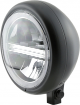 Pecos Type 6, 5 3/4" LED Headlight, Black, Bottom Mount