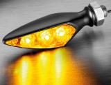 Rhombus S Dark Turn Signal FL/RR, Tinted Lens, Black