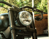 PM American Cycles,Headlight Bracket "Boomerang",VA black coated