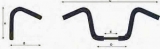 Venice Beach-bar Handlebar With Cross Over Tube, Diameter 25,4 mm (1"), Grip Area Diameter 22 mm (7/8"), Black, Width 940 Pullback 25,40 Height 80 mm