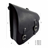 Schwingentasche,Swingarmbag,schwarzes Leder,links, Softail bis 2017