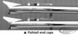 MCJ Lange Top Finned Endkappen, verchromt für Royal Auspuff-Endschalldämpfer