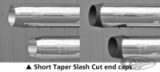 MCJ Kurze Taper Slash Cut Endkappen, schwarz für Royal Auspuff-Endschalldämpfer